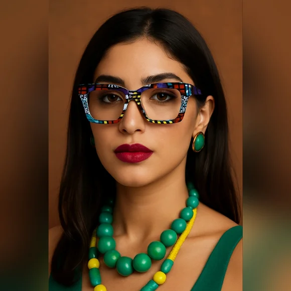 Colorful Geometric Patterned Glasses - Picture 2 of 7